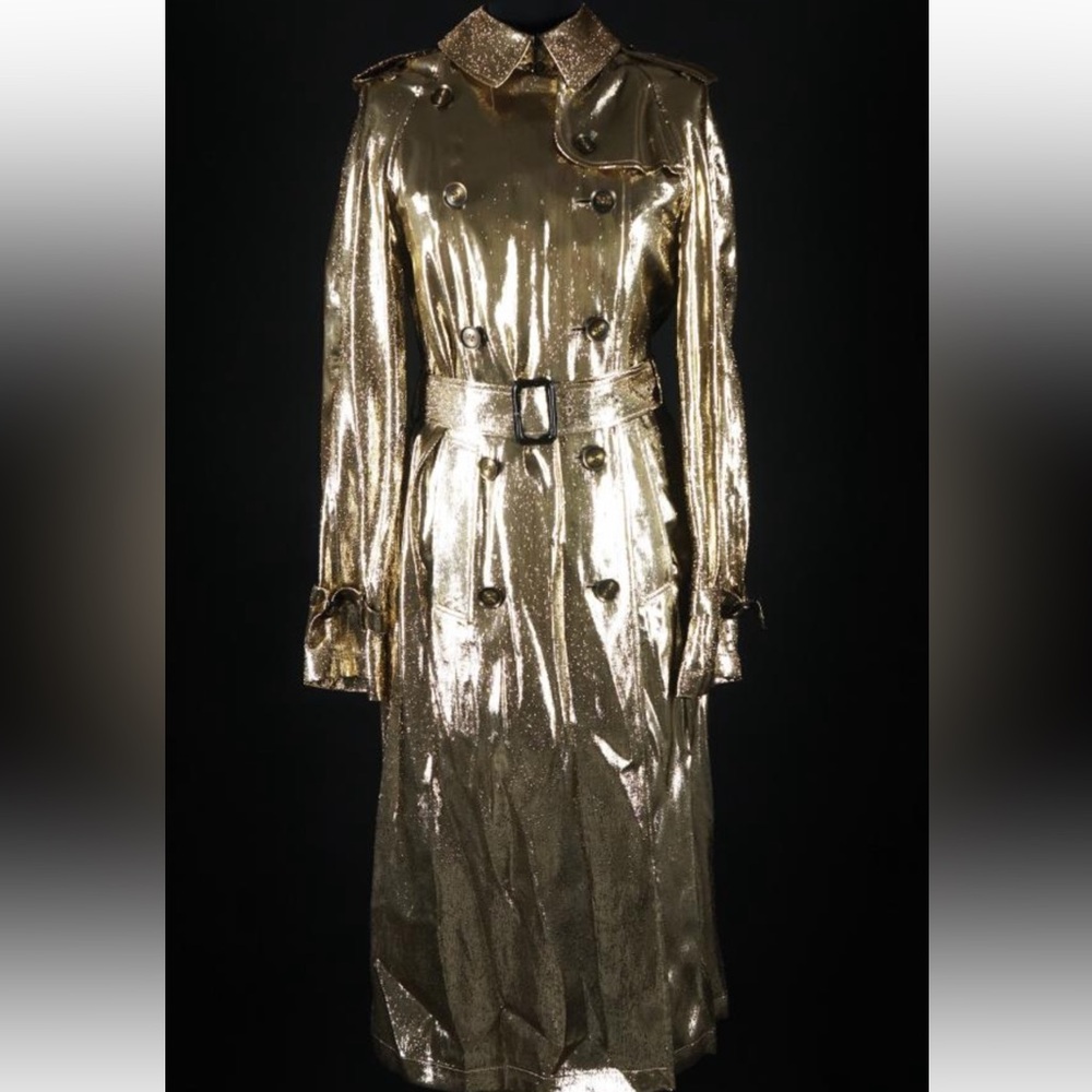 Metallic Lamé Gold Burberry Trench